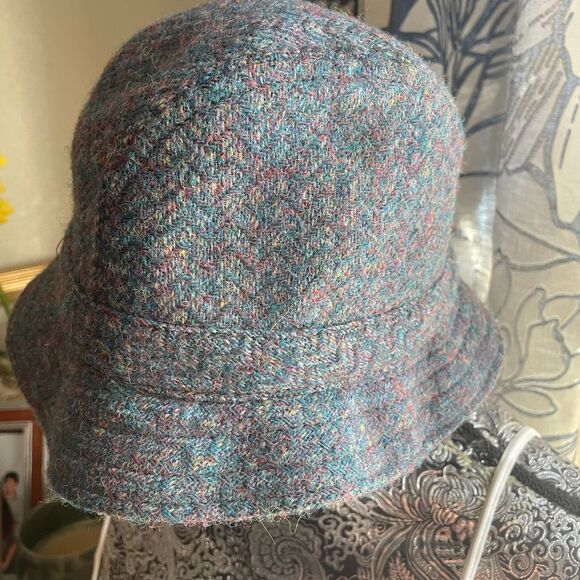 Trefrico woolen‎ mills ladies herringbone tweed buckle flapper cap Medium Wales - Picture 5 of 11